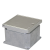 Puszka podłogowa aluminiowa z klapką GIFAS FONTO.4290-1EG w kolorze naturalnego aluminium na 2 gniazda